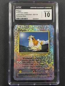 Pokémon Cards CGC 10 Gem Mint Pidgey Legendary Collection Rev Holo 2002 85/110 - Bild 1 von 2