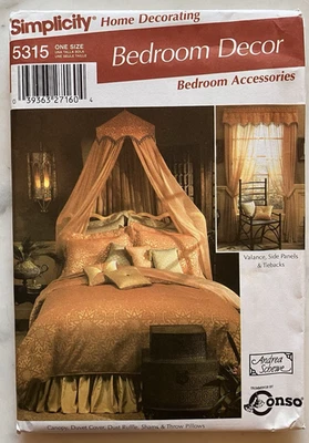 Simplicity Pattern 5315 Bedroom Decor Accessories Canopy Duvet Cover Uncut FF - Image 1 of 4