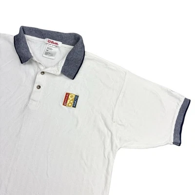 Camisa polo vintage Wilson 1998 US Open para hombre grande blanca manga corta tenis  Foto 1 de 4