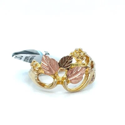 10k Two Tone Womens Leaves Ring 2.60g Size 6 - Image 1 of 3
