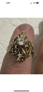 Gold Ring 14k Gold Plated? Cubic Zirconia Or Diamond Gold,silver Tone - Imagen 1 de 10