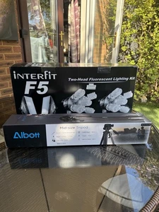 Interfit F5 Two-Head Fluorescent Lighting Kit with mid tripod Photography with  - Picture 1 of 11