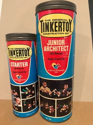 Vintage Tinkertoy Constuction sets ~ No. 136 Junior Architect * N0. 116 Starter - Image 1 of 4