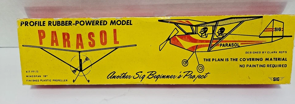 VINTAGE SIG PARASOL RUBBER POWERED BALSA PLANE KIT - Image 1 of 2