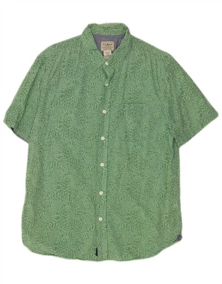 L.L.BEAN Mens Slightly Fitted Abstract Pattern Shirt Medium Green AT06 - Image 1 of 3
