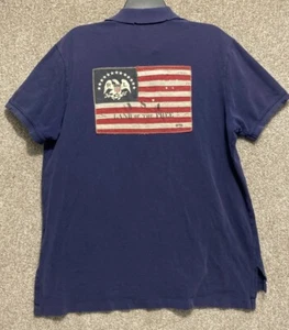 Polo Ralph Lauren Mens USA Flag Land of The Free Cavalry RL67 Polo Shirt Size XL - Picture 1 of 14