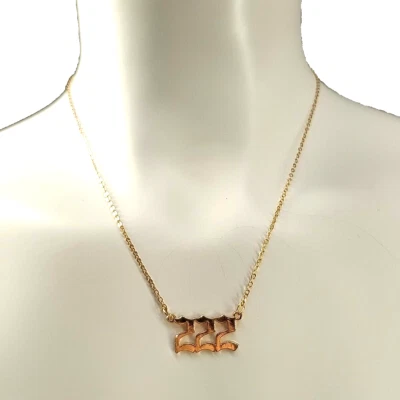 Collar Cadena Ángel Número 222 Latón Chapado en Oro 18.5-20.5" Foto 1 de 4