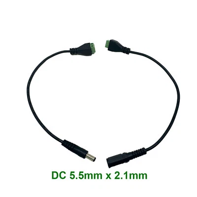 5.5mm x 2.1mm CCTV DC Power Male Female To AV Screw Video Balun Terminal Cable - Image 1 of 4