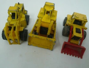 Lot 3 1979 Hot Wheels Workhorse Yellow CAT Bulldozer 1976 Lesney Matchbox vintag - Picture 1 of 3