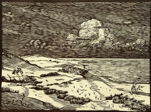 Wilhelm Grunert 1891-1963 Arnstadt / Holzschnitt Küstenansicht Strand / Lehrte - Picture 1 of 12