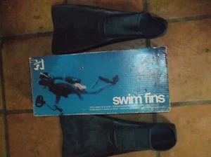 VINTAGE HEALTHWAYS DIVE/SCUBA DIVE FINS 1321 FLOATING BLUE SIZE 7-9 (WITH BOX) - Picture 1 of 4