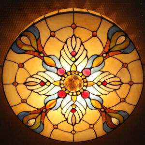 Tiffany Stained Glass Ceiling Light Mission Style Flush Mount Lighting Fixture