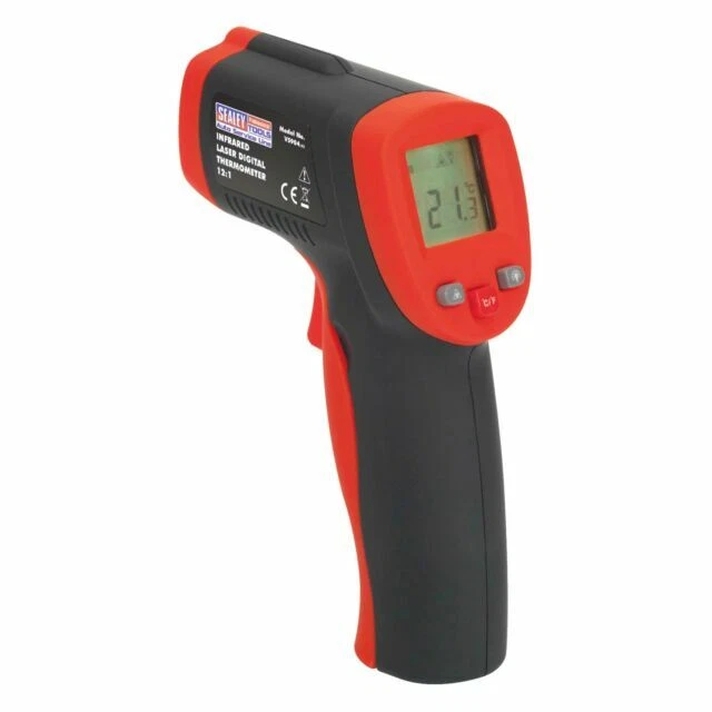 Sealey VS904 Infrared Laser Digital Thermometer 12:1 - Black/Red