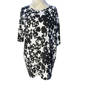 Lularoe große schwarz & weiß Star Top hohe niedrige Tunika - Bild 1 von 6