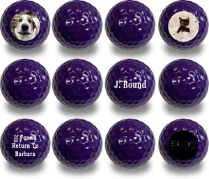 Personalized Purple Golf Balls - 12 Pack - Picture 1 of 5