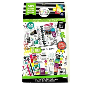 The Happy Planner Stickers Book Gold Star Quotes 605 Pieces - Picture 1 of 5