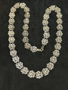 925 Sterling filigrane 11,1 mm Kette Halskette 20 Zoll - 26,17 g - Bild 1 von 2