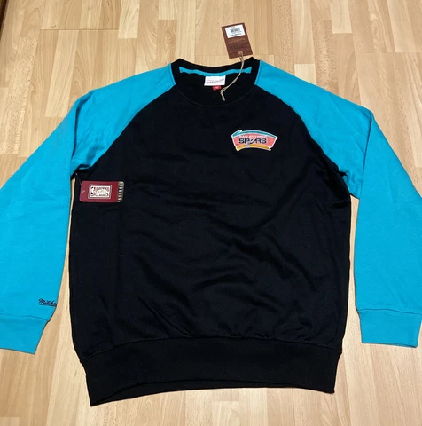 New Mens Mitchell & Ness Hardwood Classics San Antonio Spurs Sweatshirt Size XL Cover
