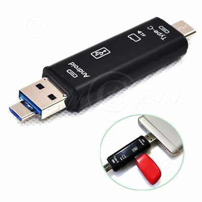 3in1 Type-C/Micro USB/USB Host OTG SD TF Card Reader Mobile Easy Share Transfer - Image 1 of 4