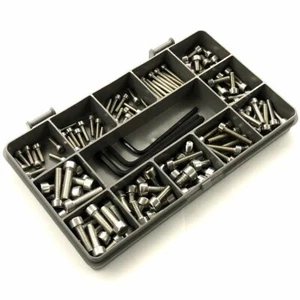 120 ASSORTED PIECE M3 M4 M5 SOCKET CAPS BOLT SCREW ALLEN KEY A2 STAINLESS KIT - Picture 1 of 1