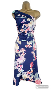 LIPSY LONDON size 18 NEW BNWT blue floral stretch frill flippy occasion dress
