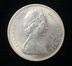 1966 Bahamas One Dollar Queen Elizabeth II Silver Coin (314-11) - Picture 1 of 2