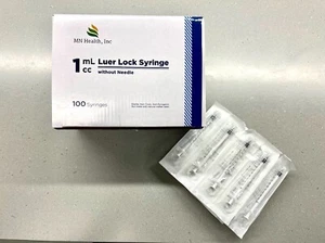 MN Health Sterile Luer Lock Syringe Without Needle 1cc 100/pk - Picture 1 of 2