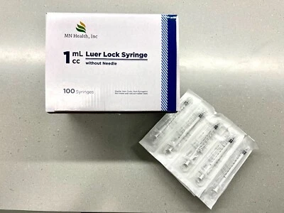 MN Health Sterile Luer Lock Syringe Without Needle 1cc 100/pk - Image 1 of 2