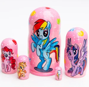 Little Pony Nesting Dolls 4" Kids Room Decor, Kids Gift, Wooden toys matryoshka - Picture 1 of 8