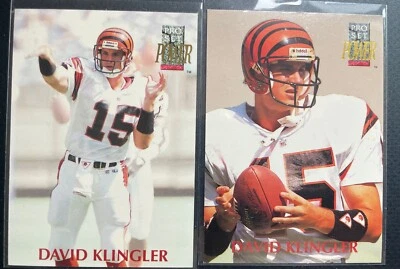 2 David Klingler 1992 Pro Set Power RC Bengals - Image 1 of 2