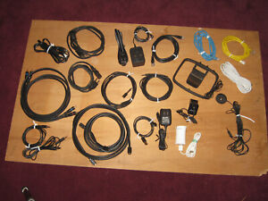 22pc Electronic Part Lot Chargers Power Cords Connector Cables Loop Antenna &.