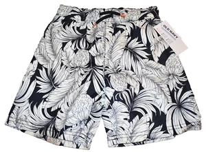 i7 NWT 5T OLD NAVY Boys Black Palm PINEAPPLE Swim Trunks Shorts Swimming Suit - Picture 1 of 3
