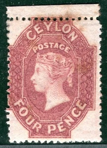 CEYLON QV Classic Stamp SG.21 4d Dull Rose CLEAN-CUT PERF Mint c£2,250- GRBLUE50 - Picture 1 of 6