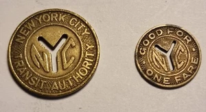 1950's & 1980's New York City, Transit Authority 1 FARE Y TOKEN'S VGC - Picture 1 of 2