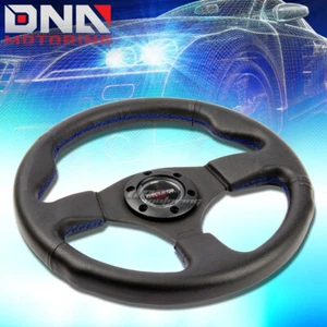 NRG 320MM RACE-SERIES RACING/SPORT LEATHER STEERING WHEEL /W BLUE STITCHING JDM - Picture 1 of 1