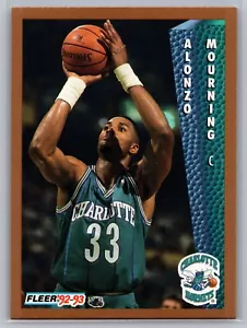 1992-93 Fleer #311 Alonzo Mourning novato Charlotte Hornets - Imagen 1 de 2