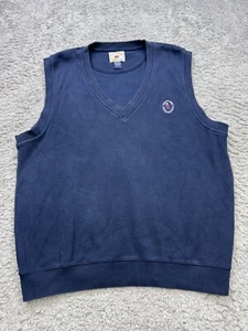 Vtg 1999 US Open Pinehurst No 2 Sweater Men 2XL Navy Blue V Neck Golf Vest 90s - Picture 1 of 10