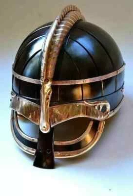 Helmet 20 Gage Steel Medieval Vendel Viking Helmet Knight Armor Brass HelmX-MASS - image 1 of 4