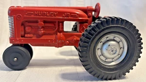 Vintage Hubley Jr Kiddie Toy Orange Red Tractor Clean 7" - Picture 1 of 5