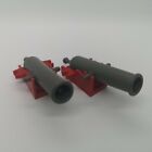 Lego 2 x Cannon - Dark Grey Shooting with Red Base (2527, x110c01)