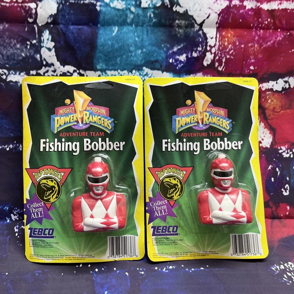 Power Rangers Fishing Bobber Red Zebco Mighty Morphin MINT 1995 Original