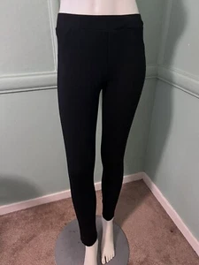 Planet Laura Grossman Black Microfiber Leggings W/Back Pockets Raw Hem Small - Picture 1 of 8