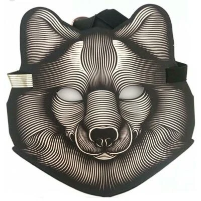 Sound Reactive LED Mask Sound Activated Street Dance Werewolf Halloween Party - Image 1 of 4