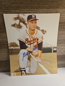 Eddie Mathews 8 x 10 Color Photo Signed Auto COA Braves   - Picture 1 of 3