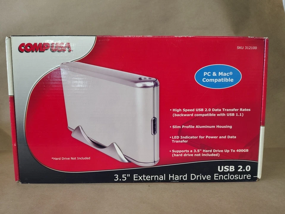 3.5" External Hard Drive Stores Up To 400 GB (With Hard Drive) See Pictures - Image 1 of 4