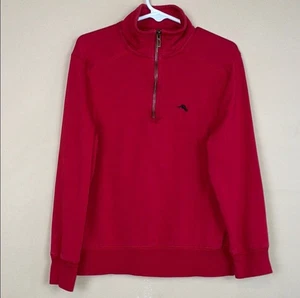 Tommy Bahama Boys’ Red Quarter-Zip Pullover Sweatshirt Sz S (5/6) - Picture 1 of 9