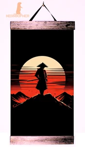 Rollo de pared de lona personalizado de 12"x18" samurai japonés madera maciza ws11 - Imagen 1 de 2