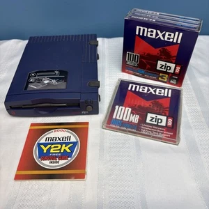 Iomega Zip Drive Z100P2 plus Four 100mb Disk UNTESTED MAC100 IBM Format Y2K - Afbeelding 1 van 18