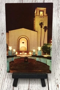 Union Station at Night Los Angeles California CA Night View Vintage Postcard - Picture 1 of 4
