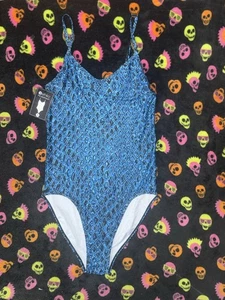 Ethika NWT Women's Pull-On blouse "The Bodysuit" Blue Snakeskin Size XS Size 0 - Picture 1 of 3